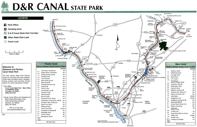 Карта парка D&R Canal State Part